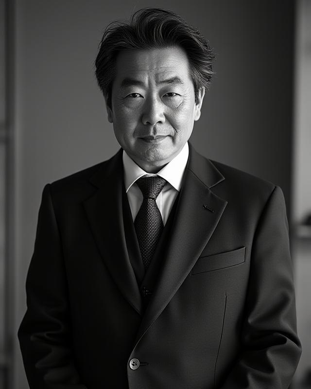 ヘッドテーラー佐藤健志の白黒肖像画